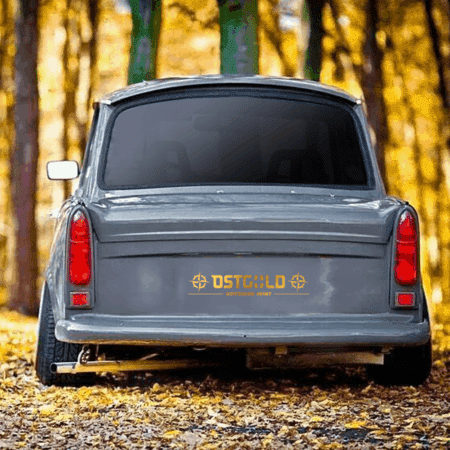 trabi heckscheibenaufkleber gold klein