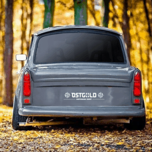 trabi heckscheibenaufkleber weiss klein